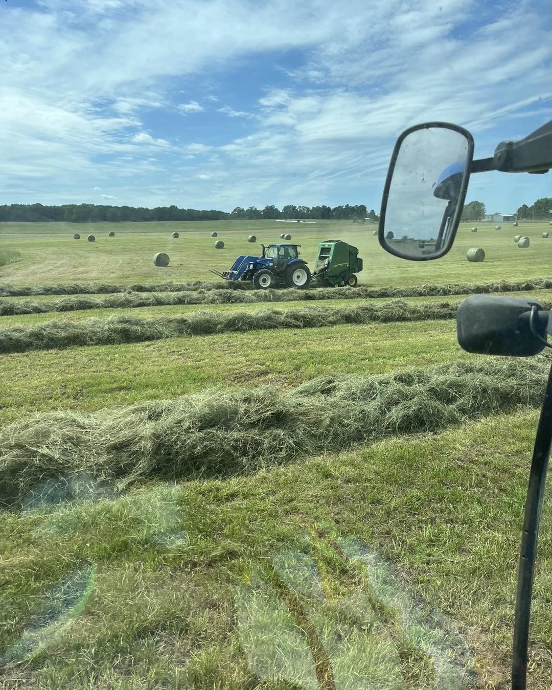 Hay field, tractor view
