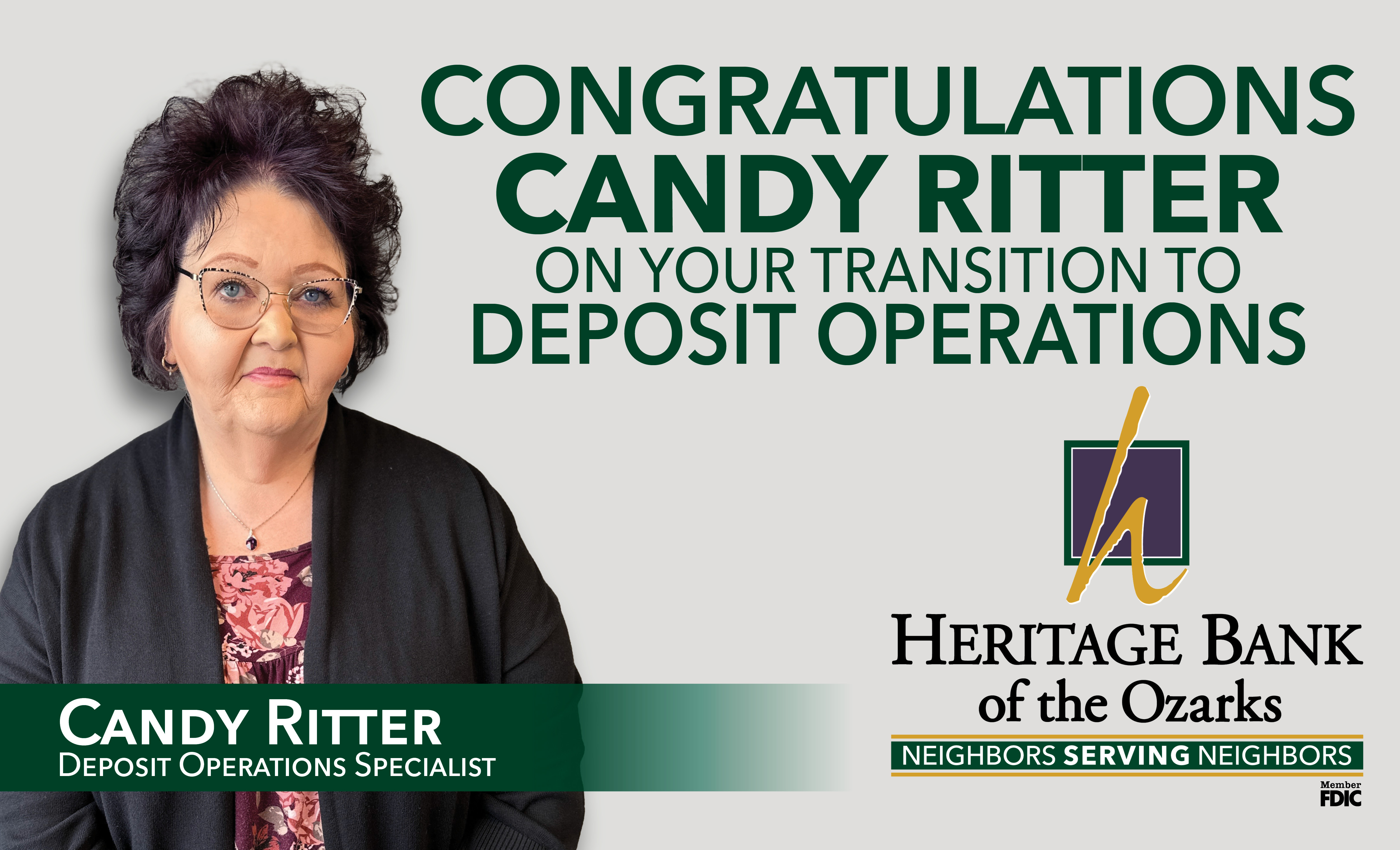 Help us Congratulate Candy Ritter