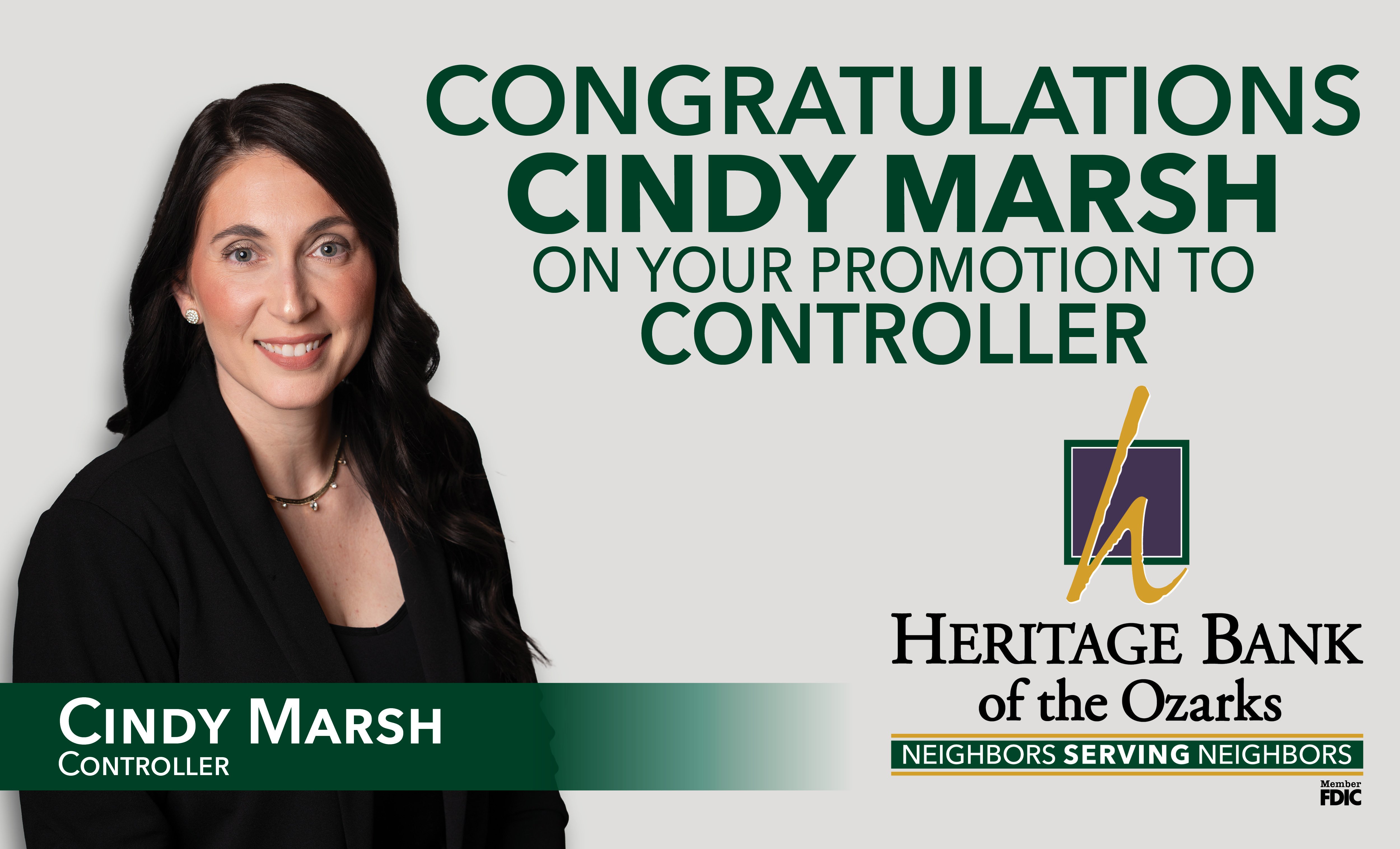 Help us Congratulate Cindy Marsh