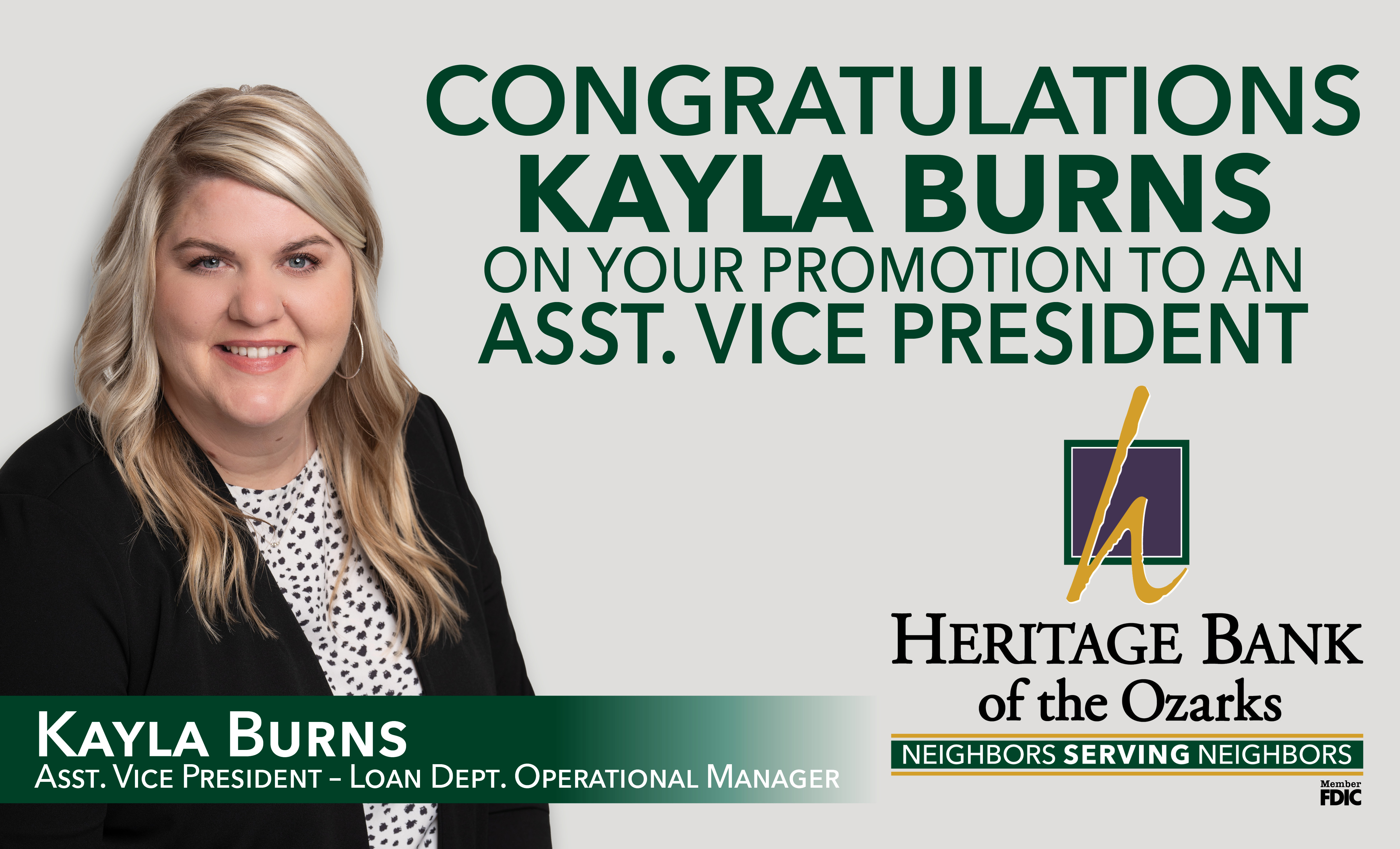 Help us Congratulate Kayla Burns
