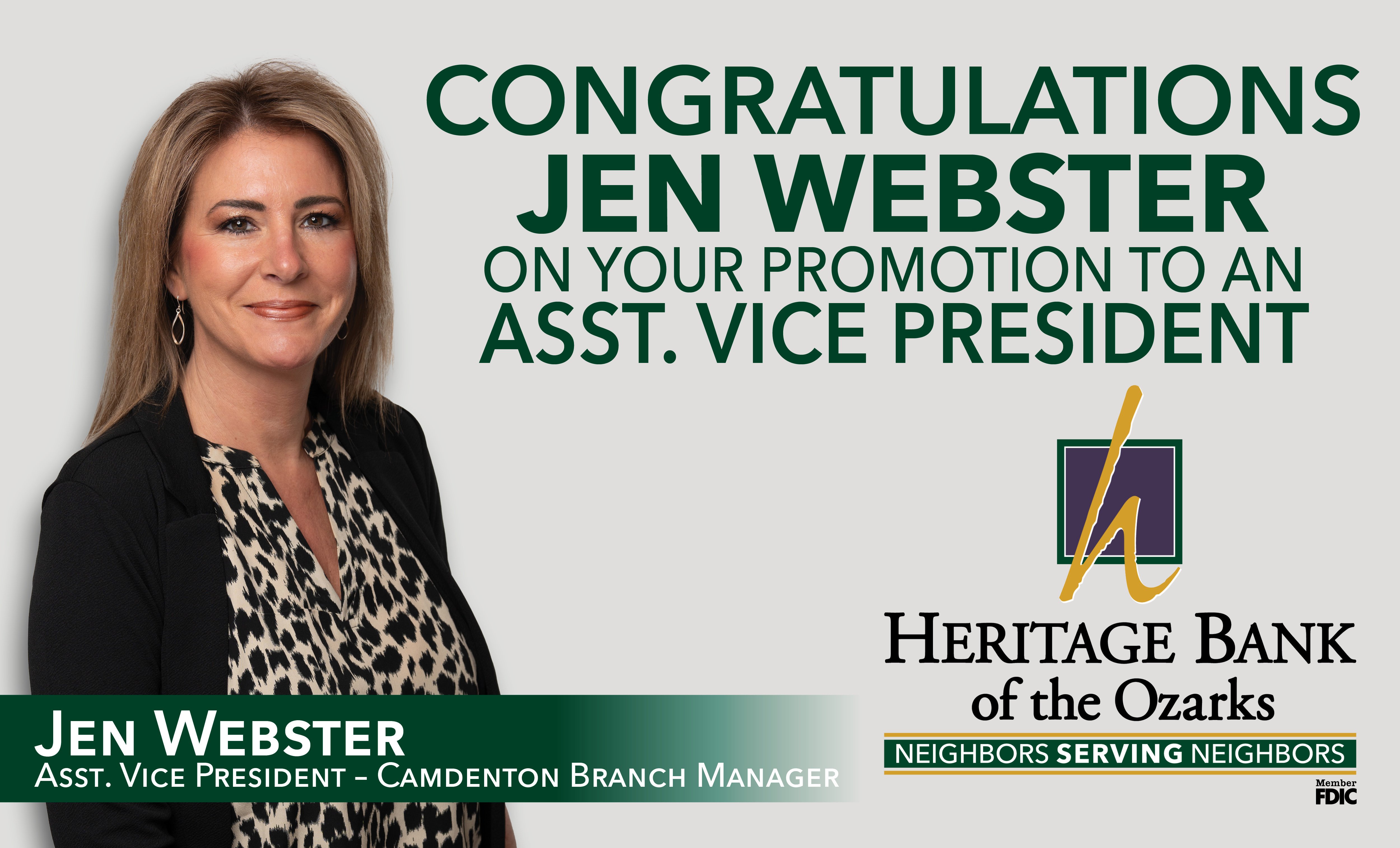 Help us Congratulate Jen Webster