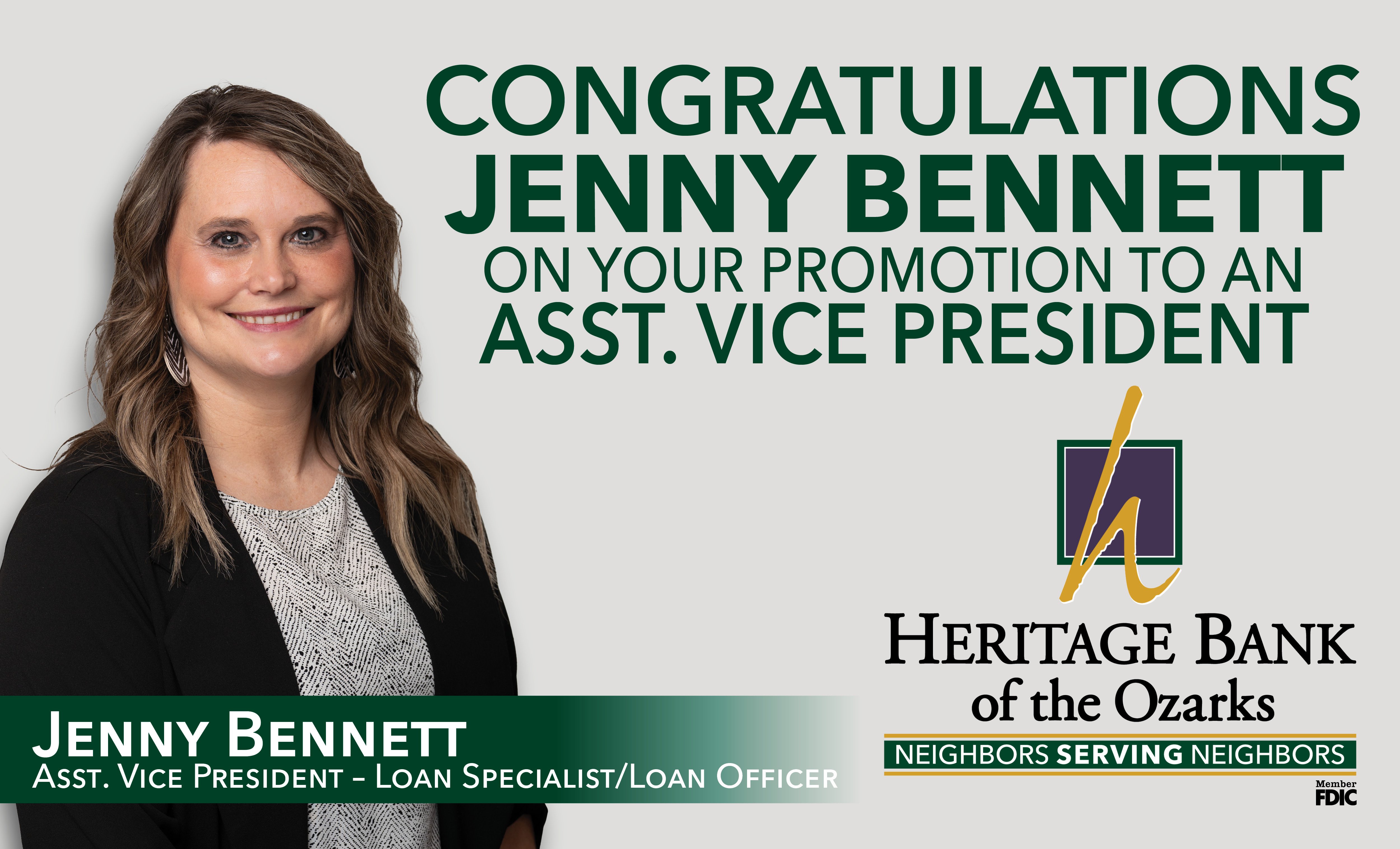 Help us Congratulate Jenny Bennett