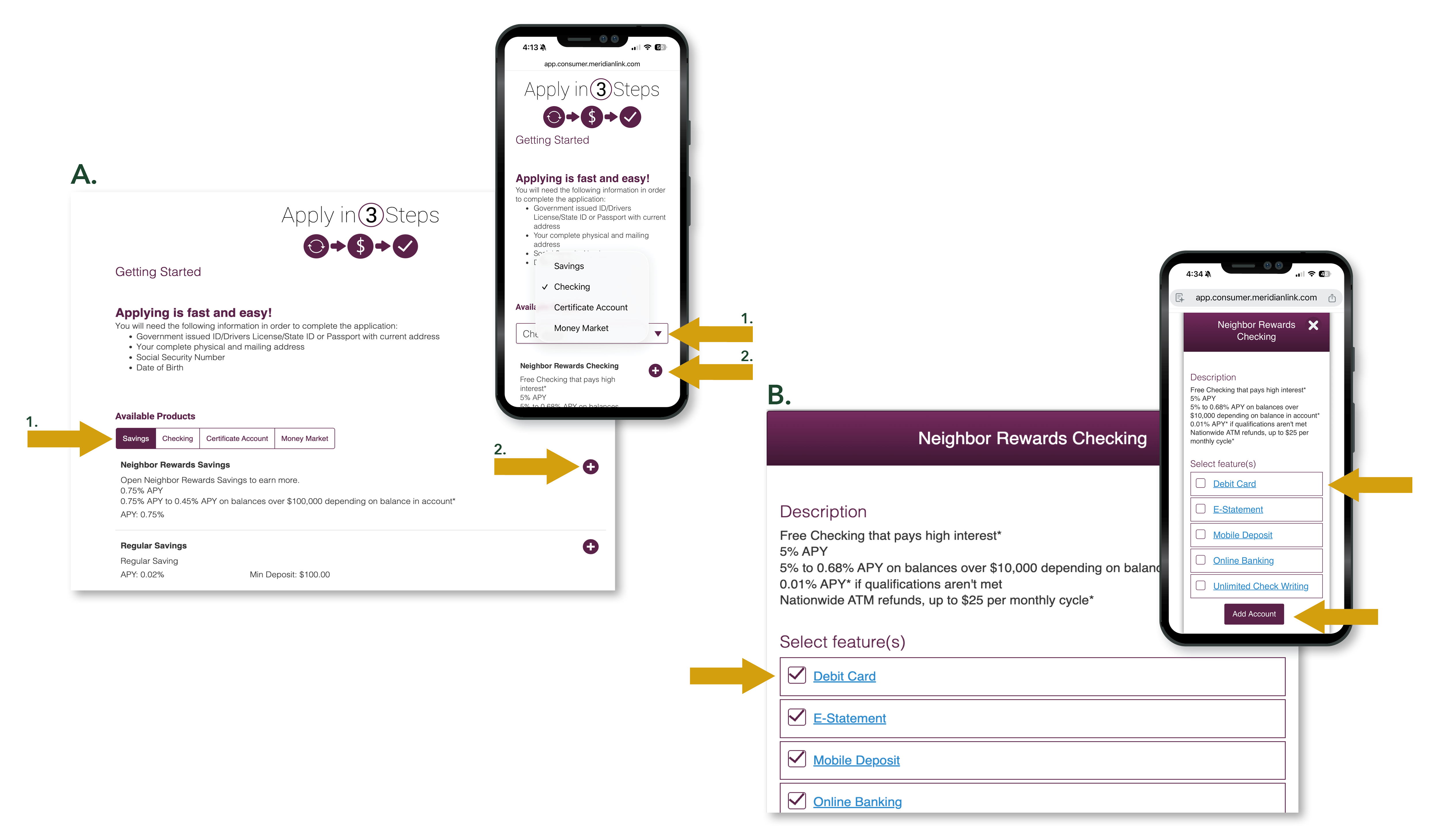 Checking Account Selection