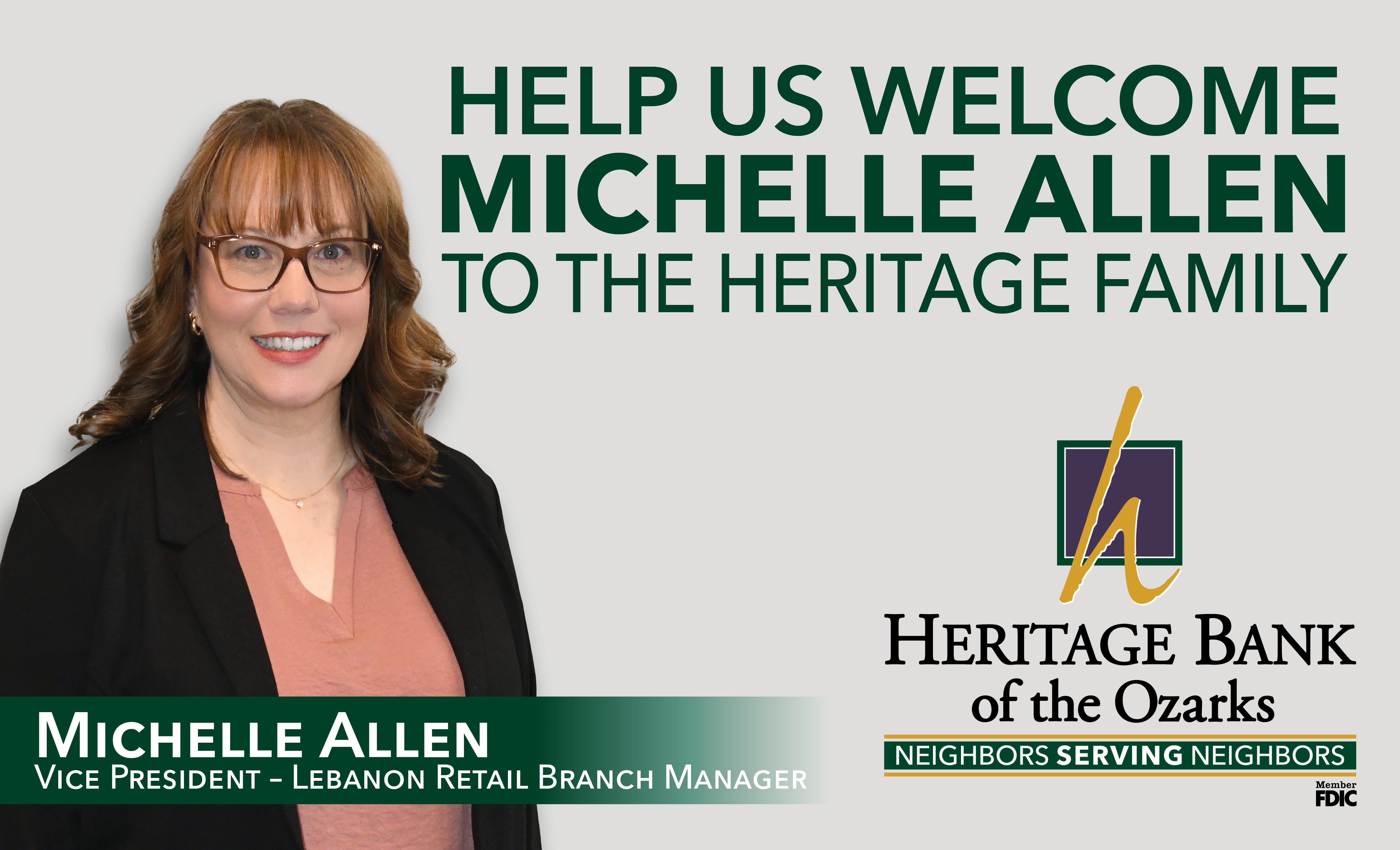 Heritage Bank Welcomes Michelle Allen as Retail Operations Manager